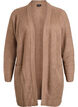 FLASH - Dlugi prazkowany kardigan z kieszeniami, Brązowy, Packshot image number 0