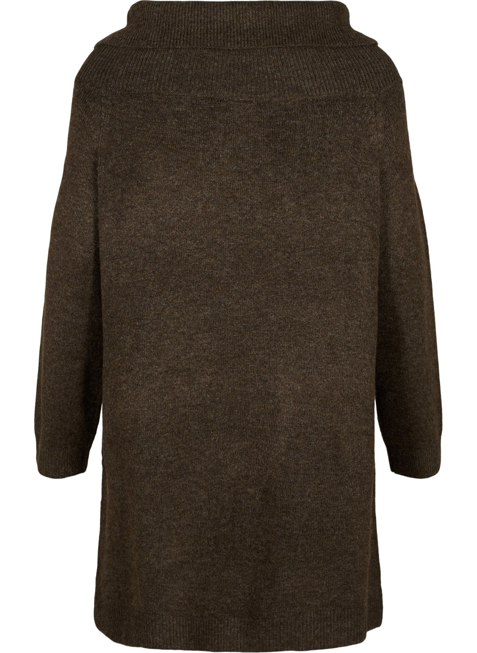 Zizzi Melanzowa sukienka z dzianiny, Demitasse Mel., Packshot image number 1