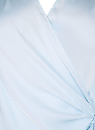 Satynowa bluzka wieczorowa z chusta, Delicate Blue, Packshot image number 2