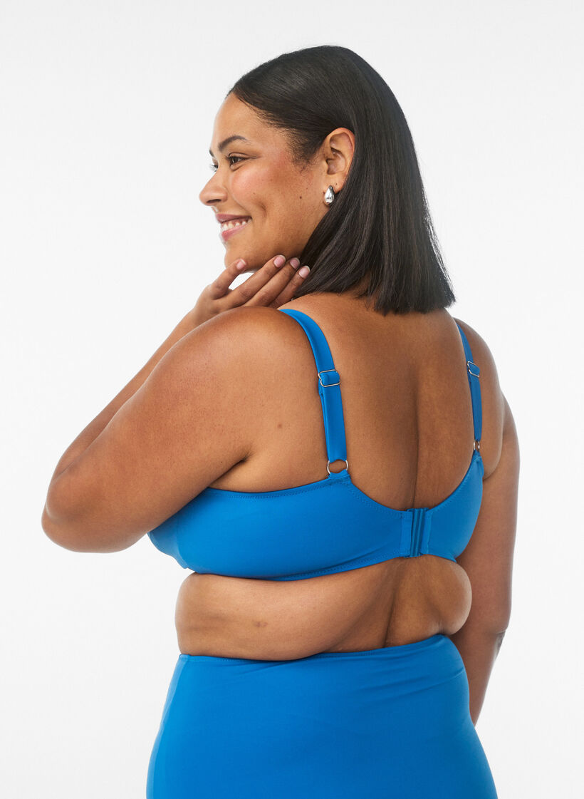 Biustonosz z fiszbinami i drapowaniem, Niebieskie, Model image number 2