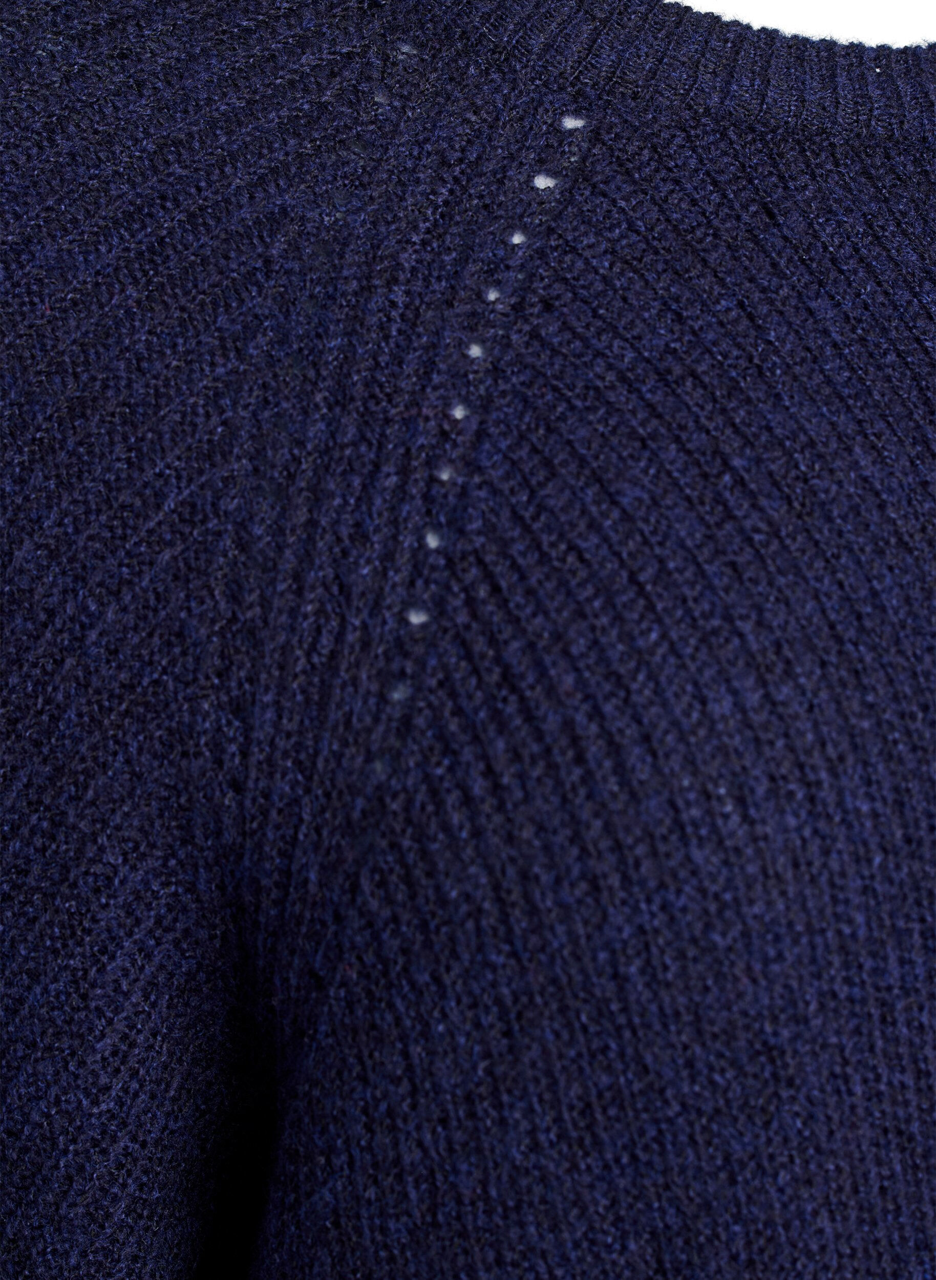 ZizziPrazkowany sweter z rekawami 3/4, Niebieskie, Packshot image number 3