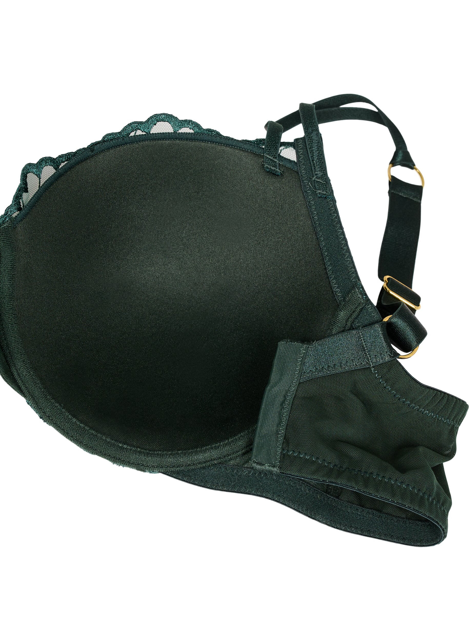 Zizzi Formowany biustonosz z haftem, Zielony, Packshot image number 3