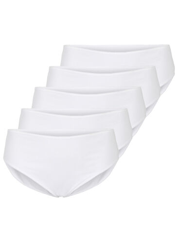 5-pak bawelnianych majtek z normalna talia, Bright White, Packshot image number 0