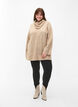 Melanzowy sweter z dzianiny z golfem, Simply Taupe Mel., Model image number 2