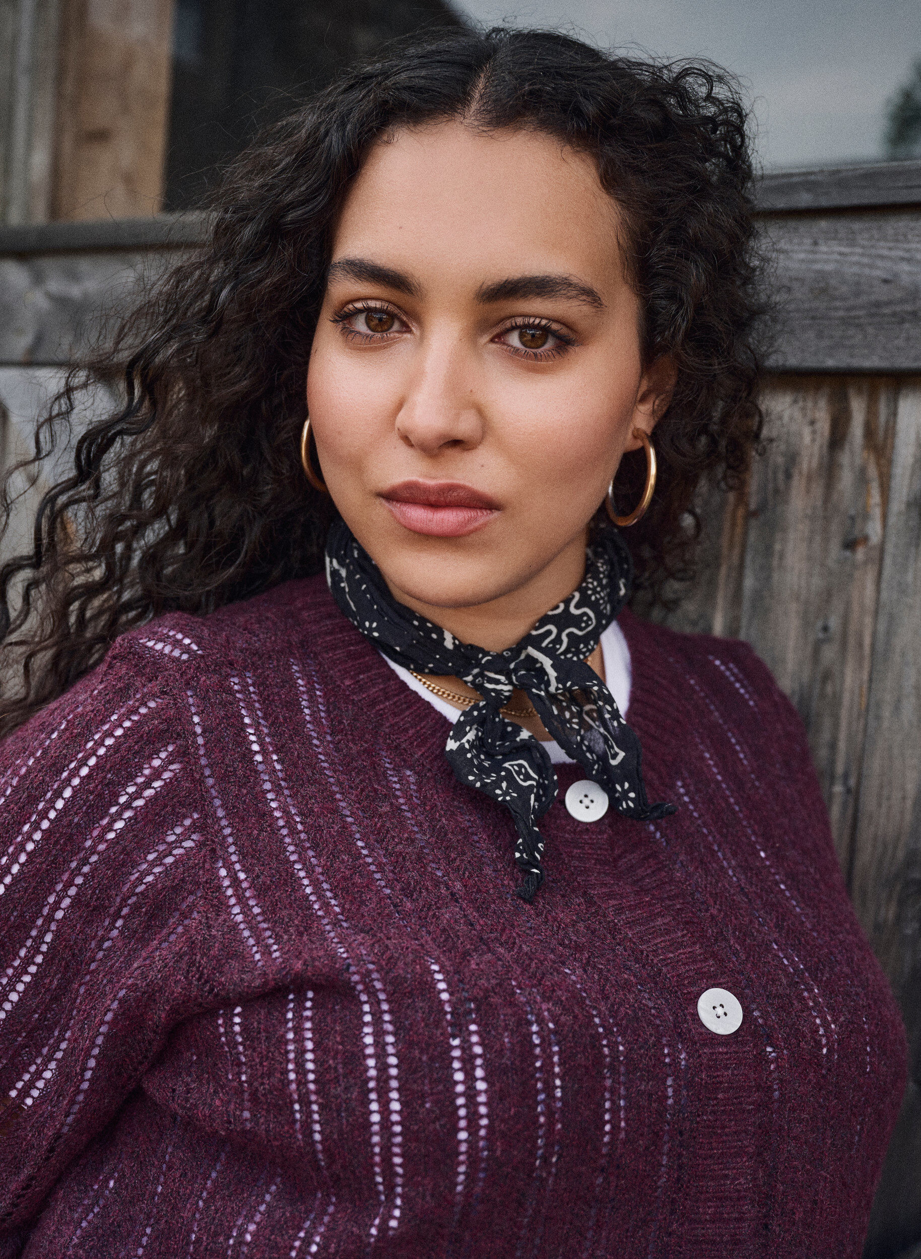 Zizzi Dzianinowy kardigan z azurowym wzorem, Ciemnobordowy, Image image number 0