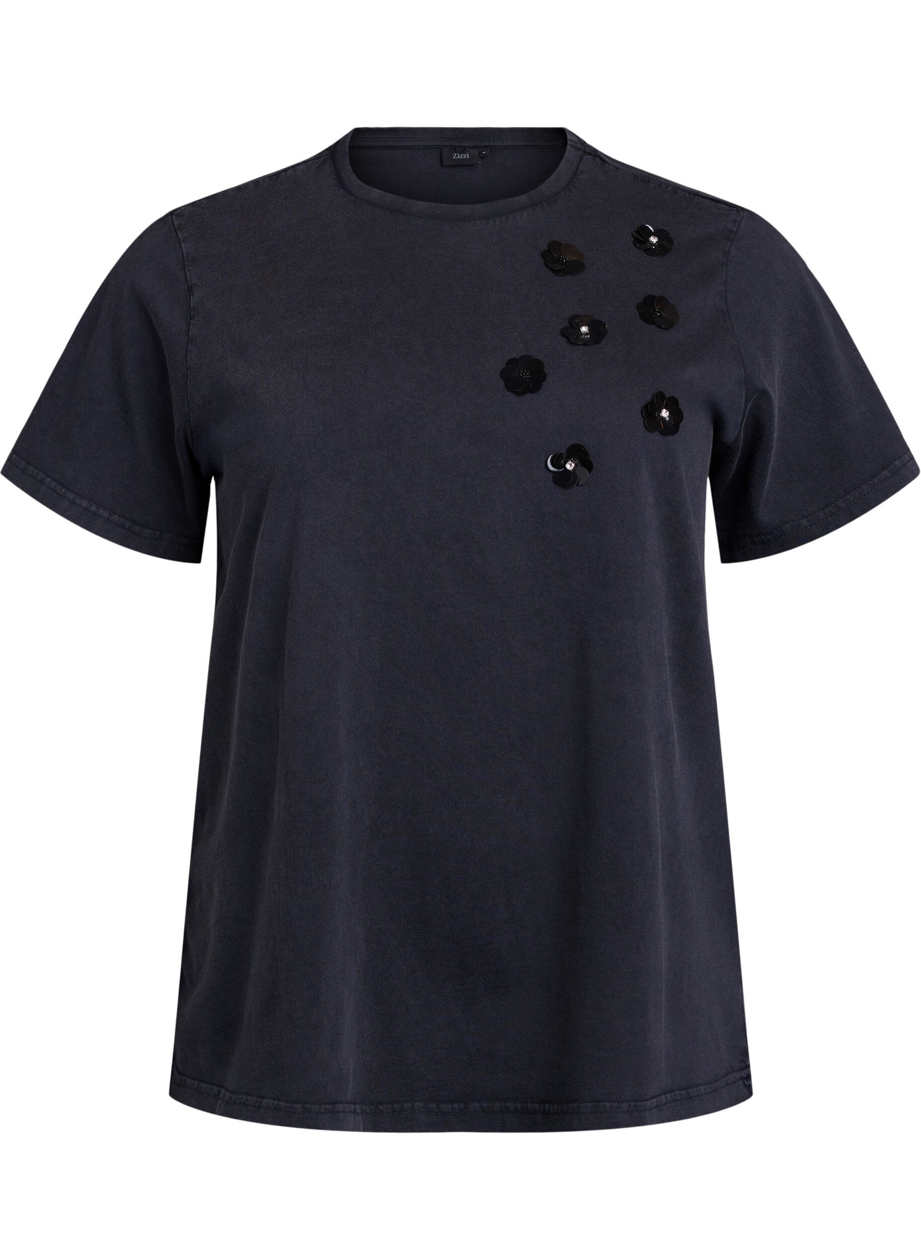 Sprany T-shirt z cekinowymi kwiatami