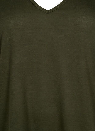 Bluzka z krótkim rekawem z koronka i dekoltem w szpic, Forest Night, Packshot image number 2