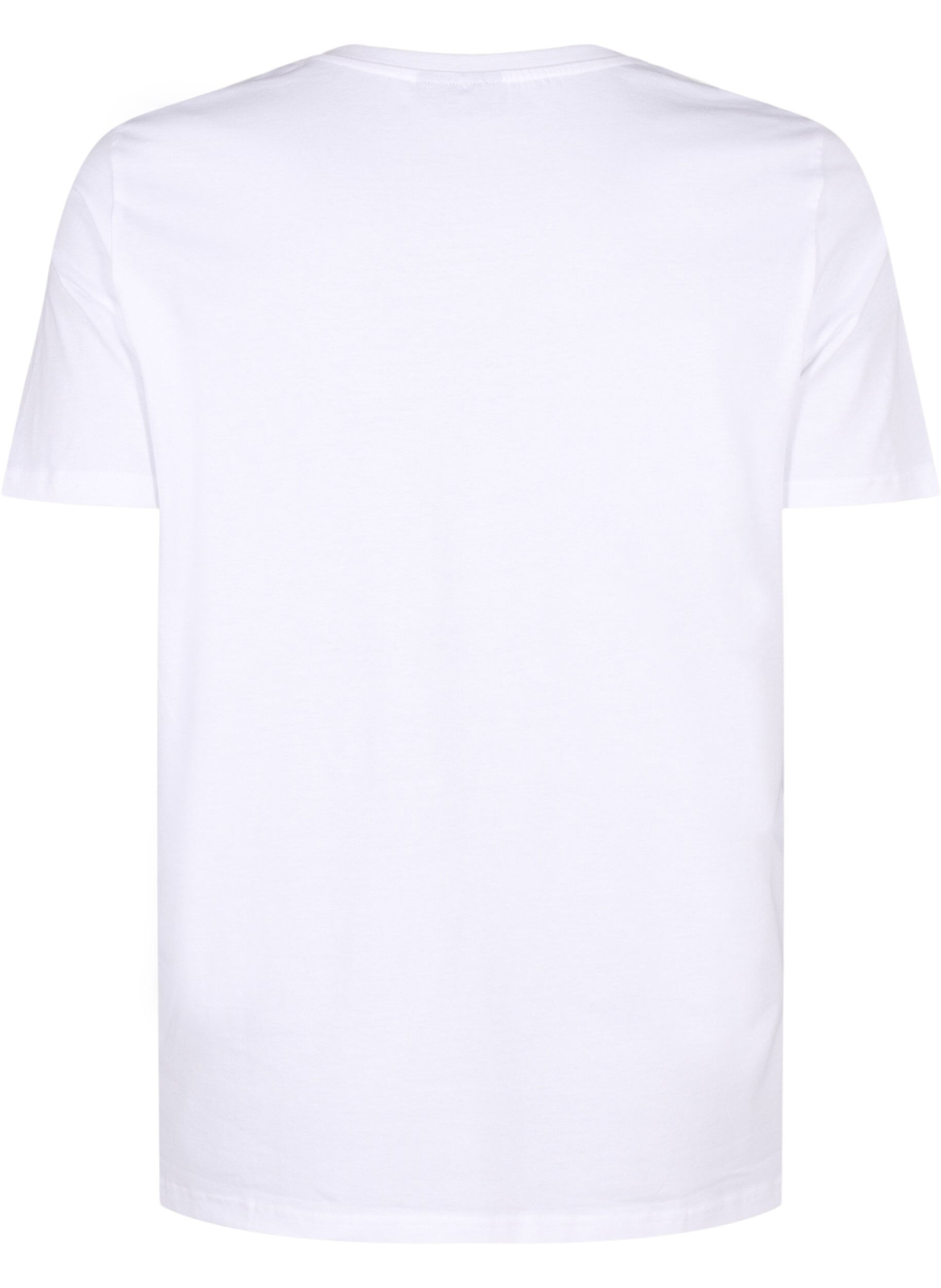 Zizzi T-shirt z bawelny organicznej z kokardka, Bright White, Packshot image number 1