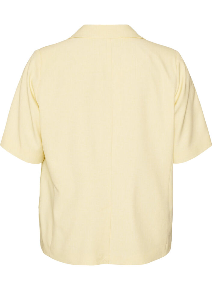 Blekitny marynarka z kr&oacute;tkim rekawem i klapami, Ż&oacute;łty, Packshot image number 1