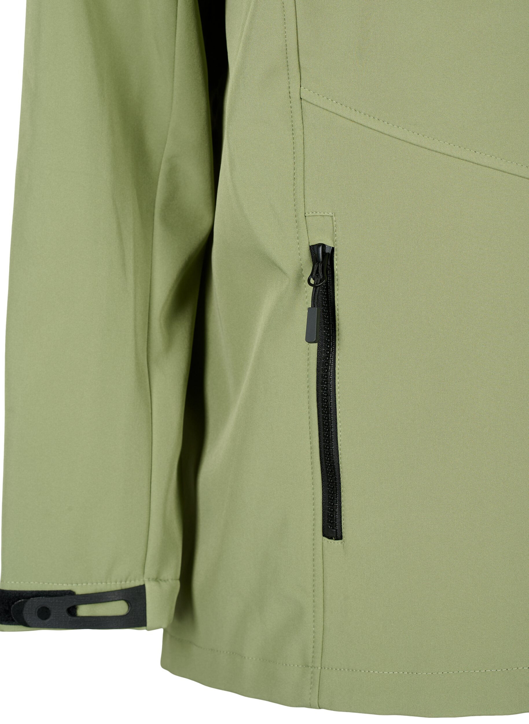 Zizzi Kr&oacute;tka kurtka softshell z kieszeniami, Oil Green, Packshot image number 3