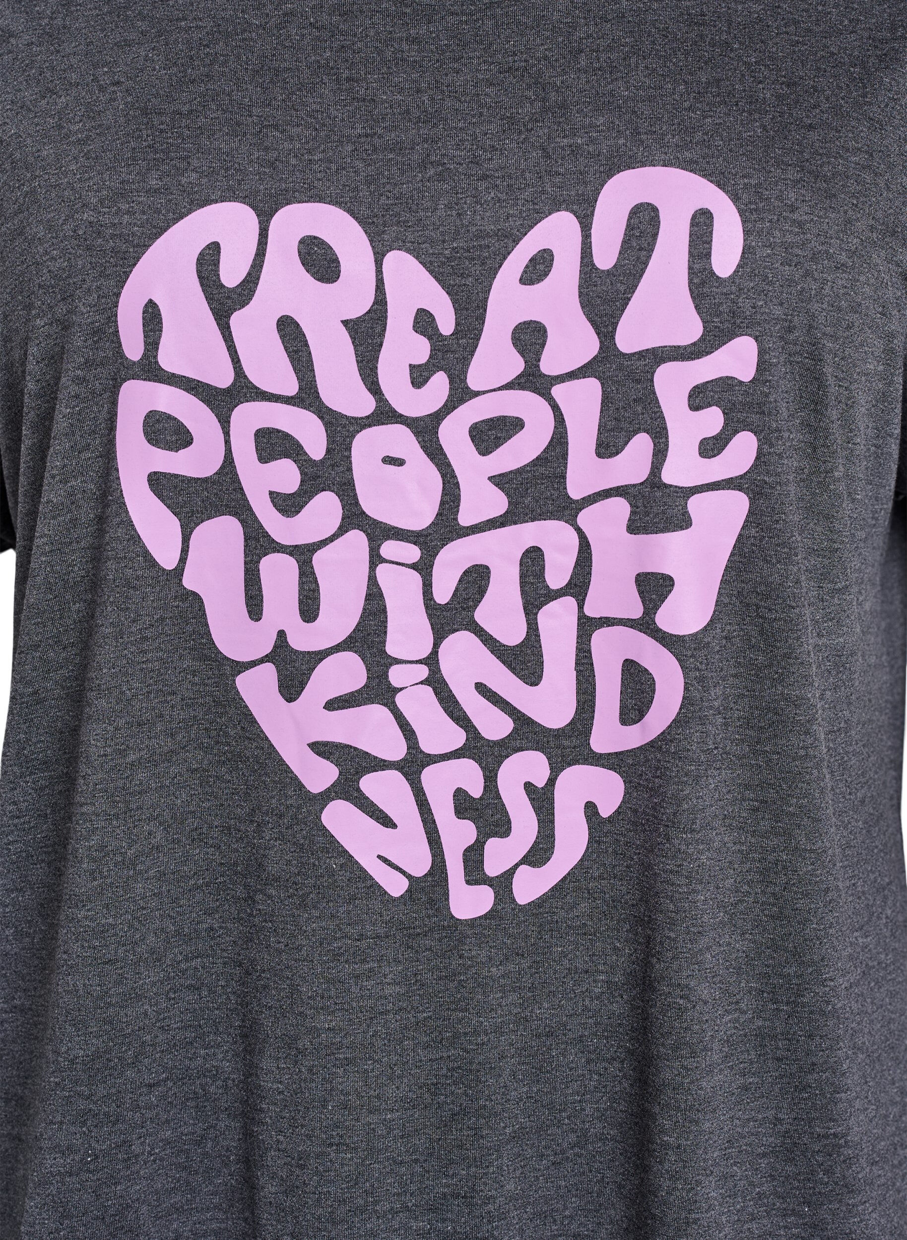 Zizzi Koszula nocna z kr&oacute;tkim rekawem i nadrukiem tekstowym, Czarne, Packshot image number 2