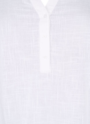 Bawelniana koszulowa bluzka z dekoltem w szpic, Bright White, Packshot image number 2