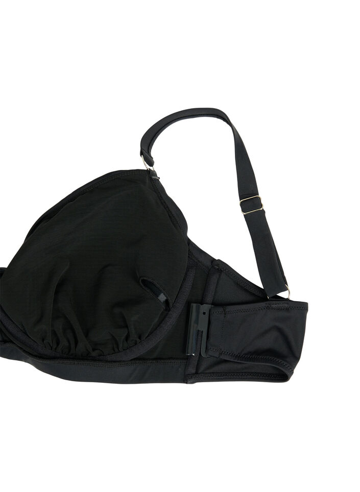 Biustonosz z fiszbinami i drapowaniem, Czarne, Packshot image number 3