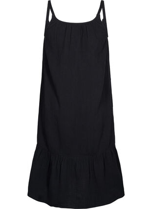 Dluga, bawelniana sukienka plazowa, Black, Packshot image number 1