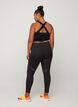 Cropped sports leggings with mesh, Black, Model image number 0