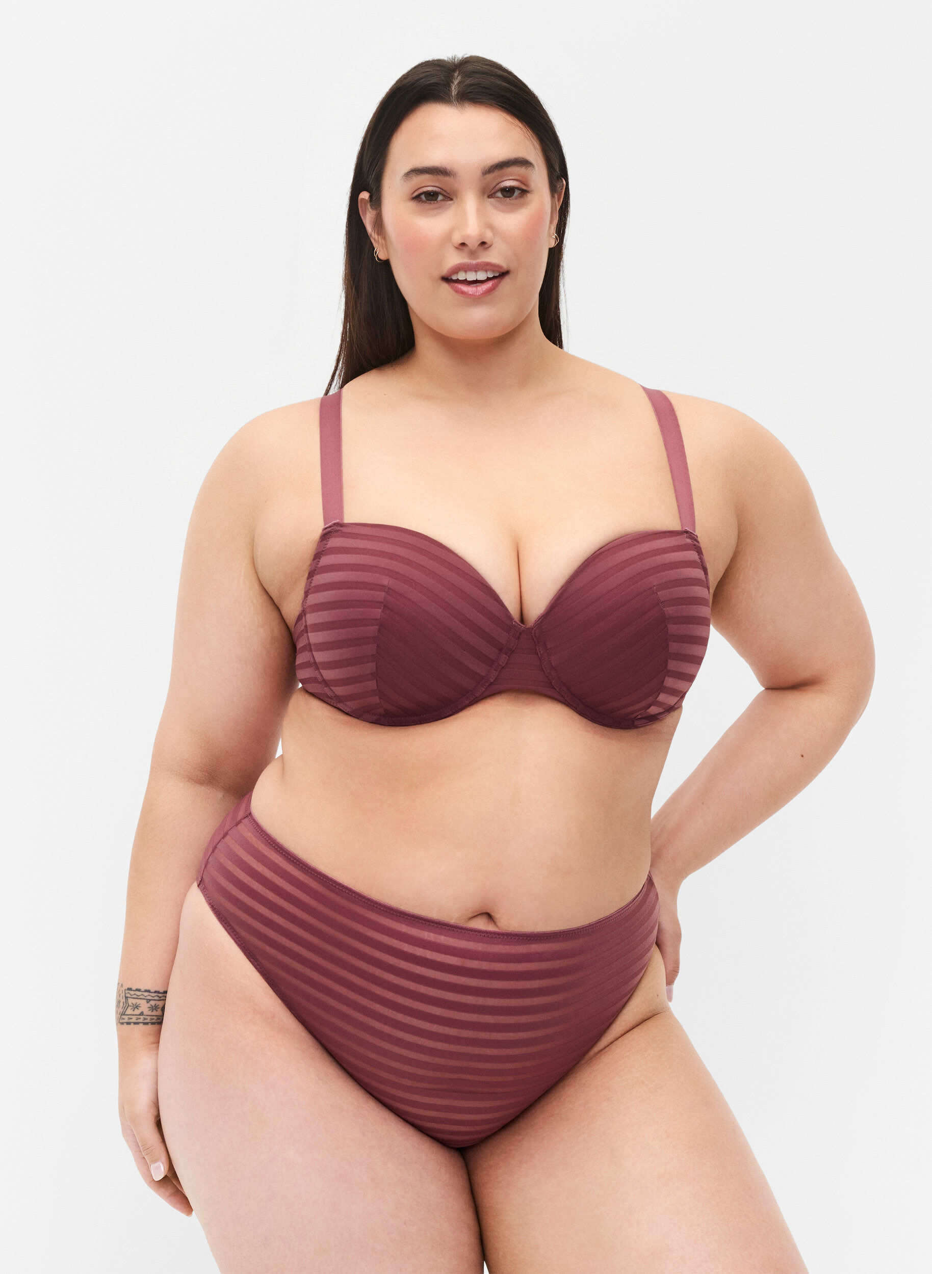 Zizzi  Majtki typu tai w paski z regularnym stanem, Nocturne ASS, Model image number 0