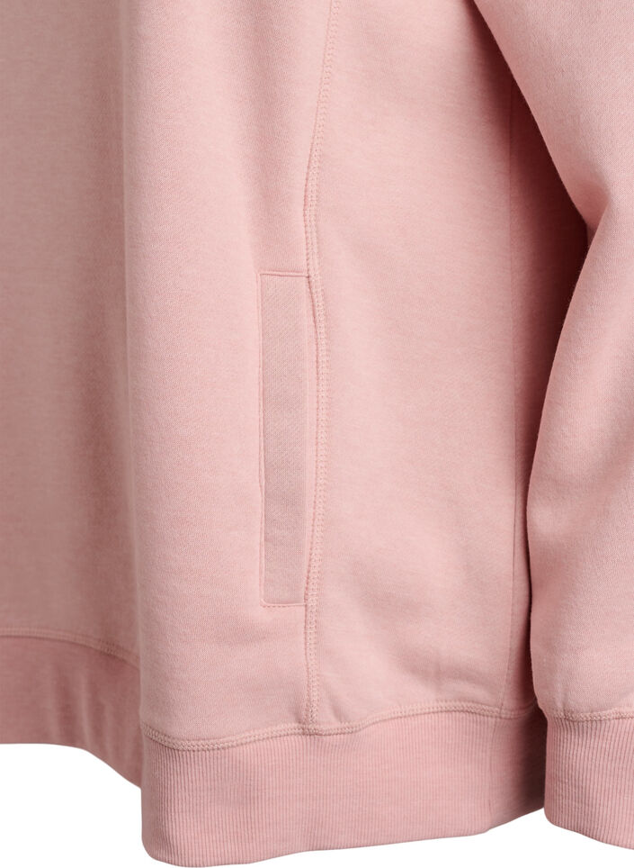 Bluza z wysokim kolnierzem i kieszeniami, R&oacute;żowy, Packshot image number 3