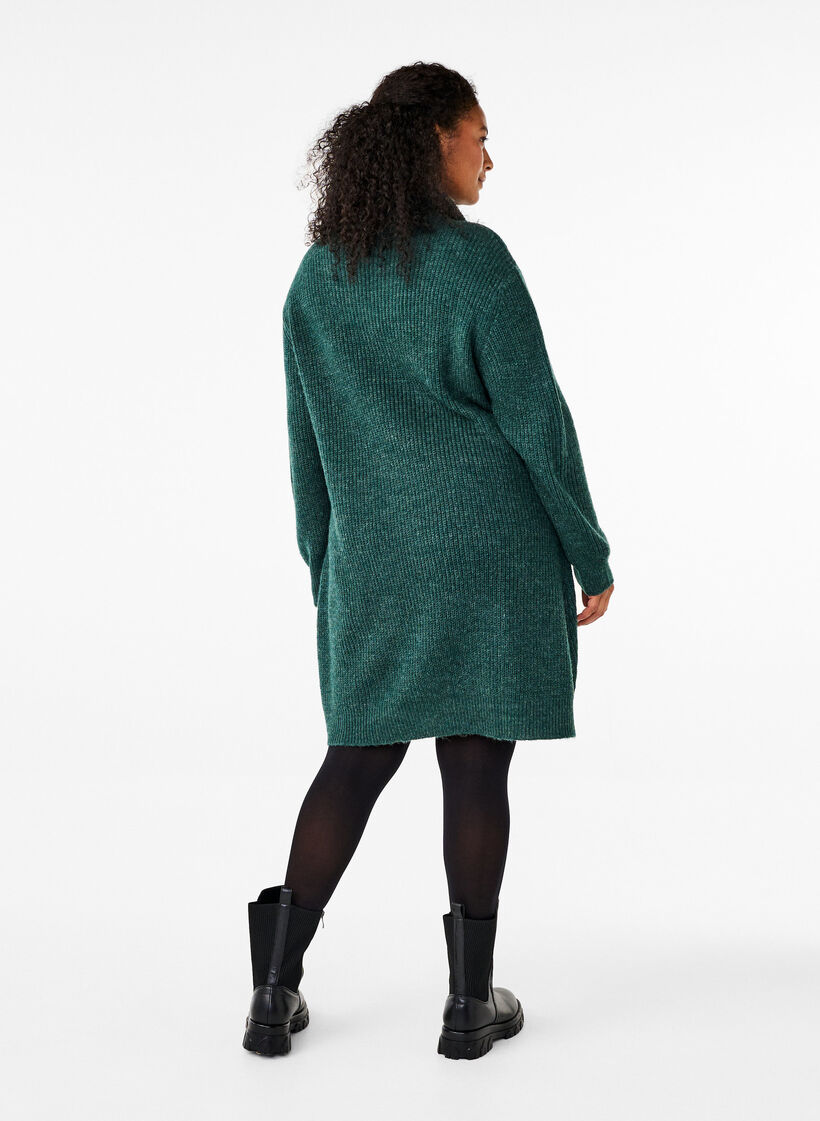 Flash – Dzianinowa sukienka z golfem, Sea Moss Mel., Model image number 1