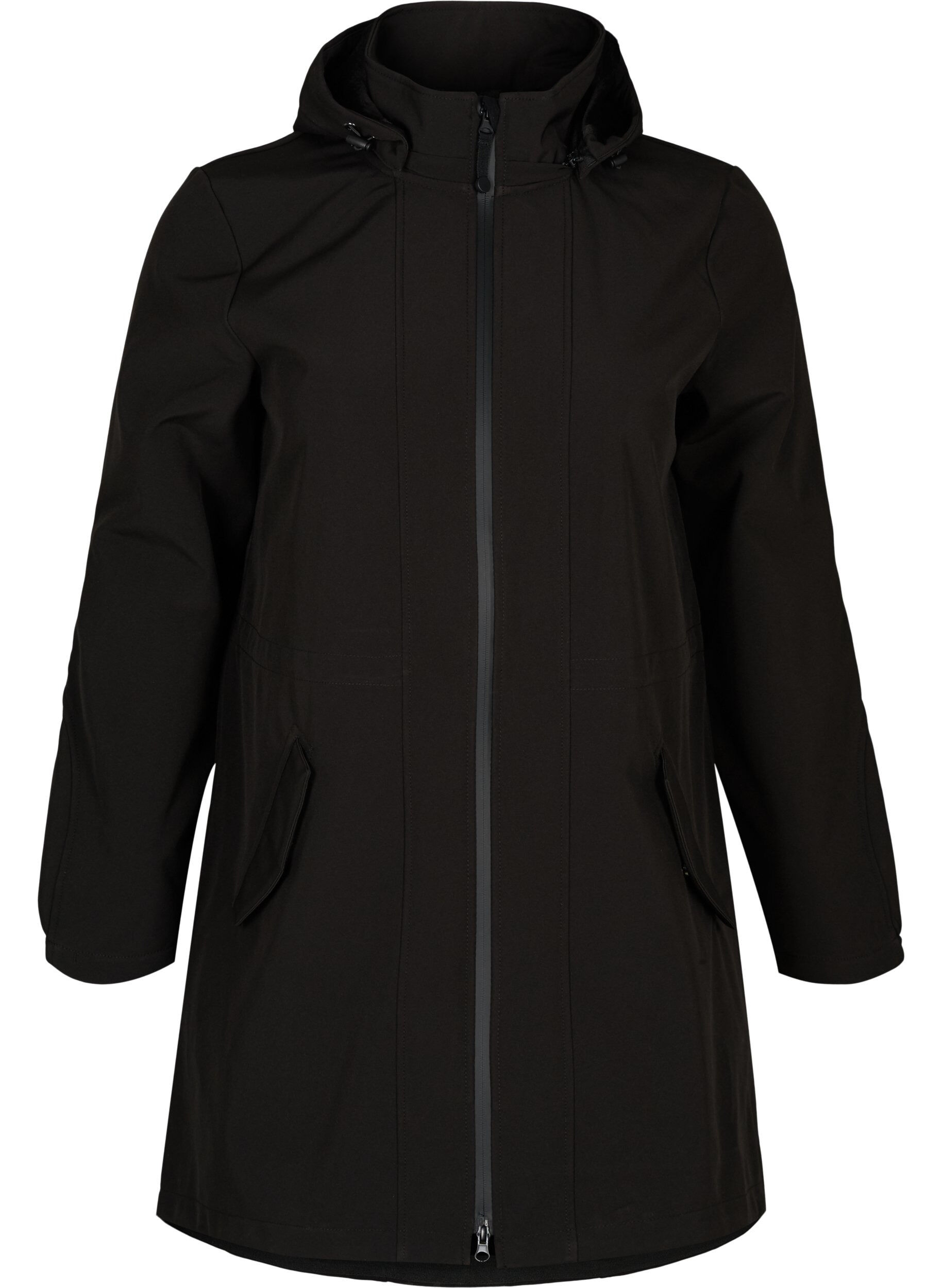 Zizzi Kurtka softshell z kapturem, Black solid, Packshot image number 0