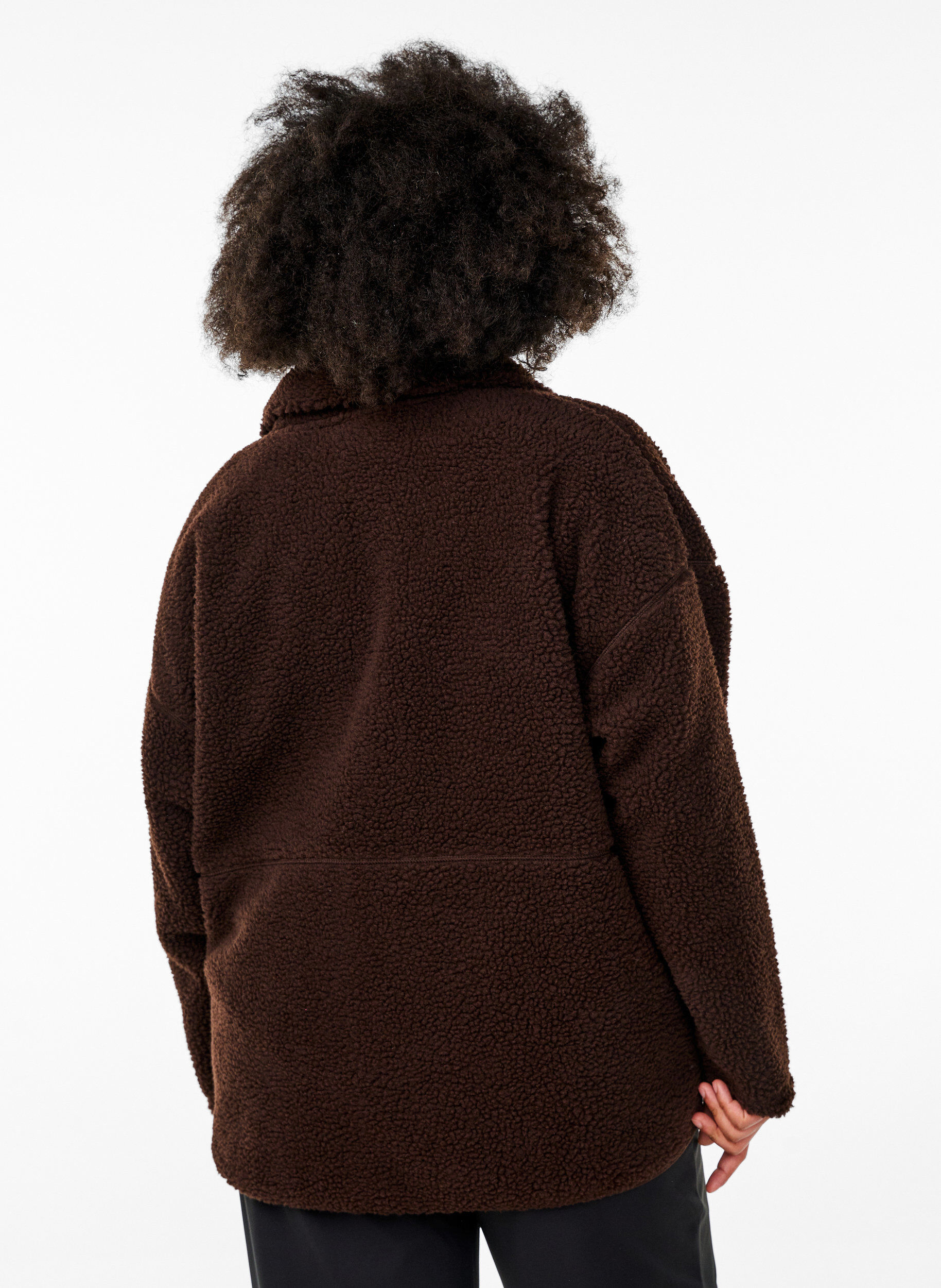 Zizzi Kurtka teddy z polaru o sportowym fasonie z zamkiem blyskawicznym, Brązowy, Model image number 2