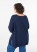 Sweter z dzianiny z ukosnym wzorem i rekawami raglanowymi, Niebieskie, Model image number 2