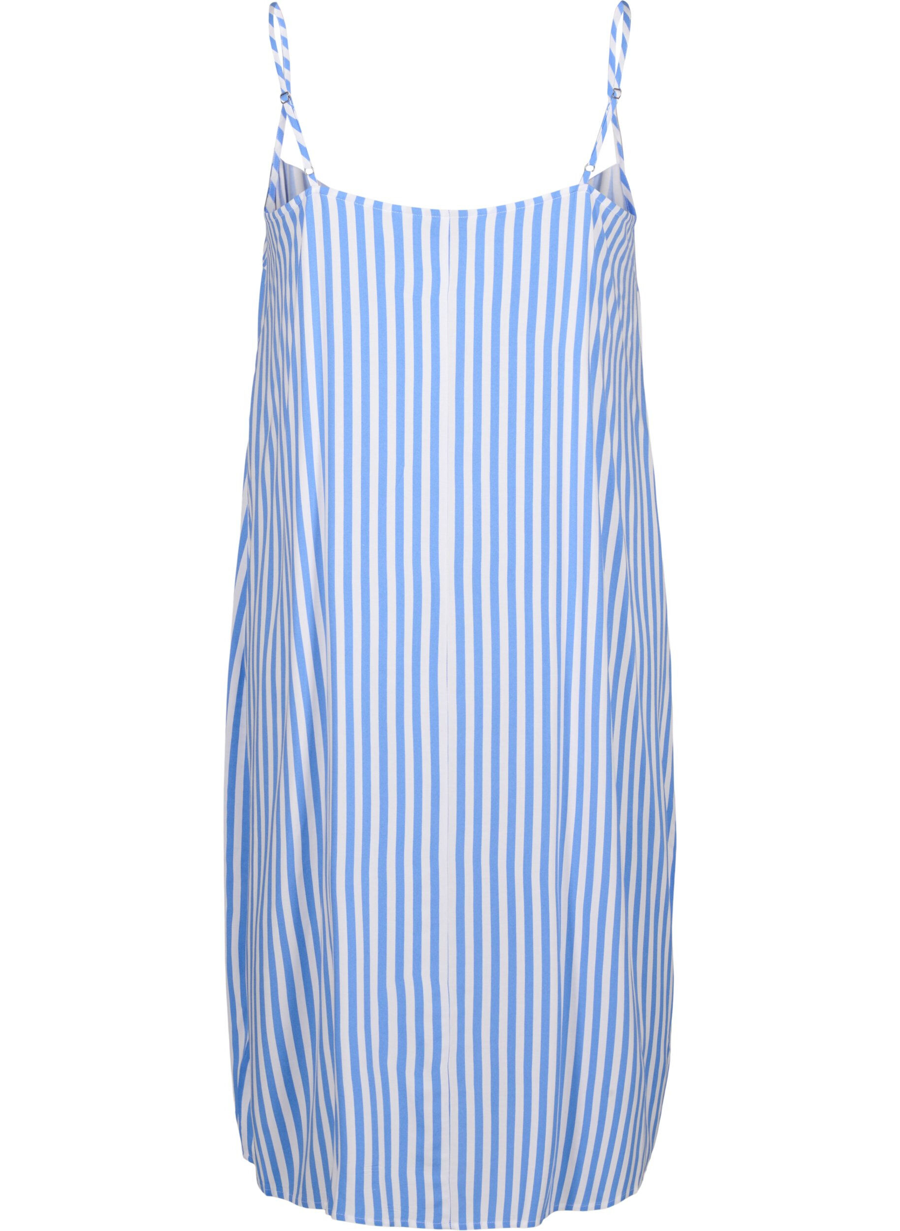 Zizzi Flash &ndash; sukienka w paski z wiskozy, L. Blue White Stripe, Packshot image number 1