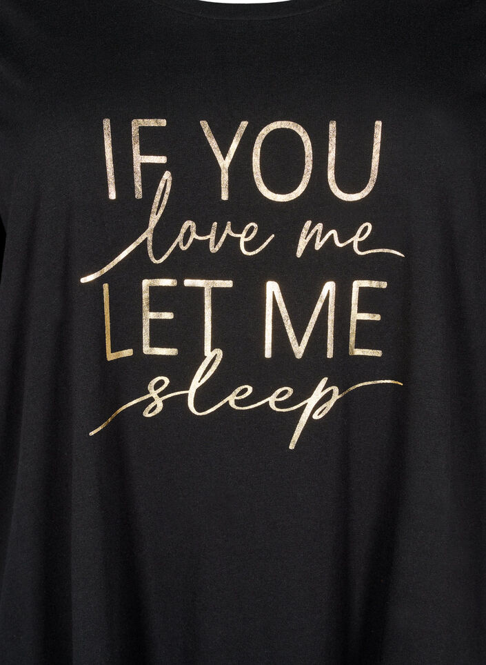 Koszula nocna z krótkim rekawem, wykonana z bawelny organicznej, Czarne, Packshot image number 2