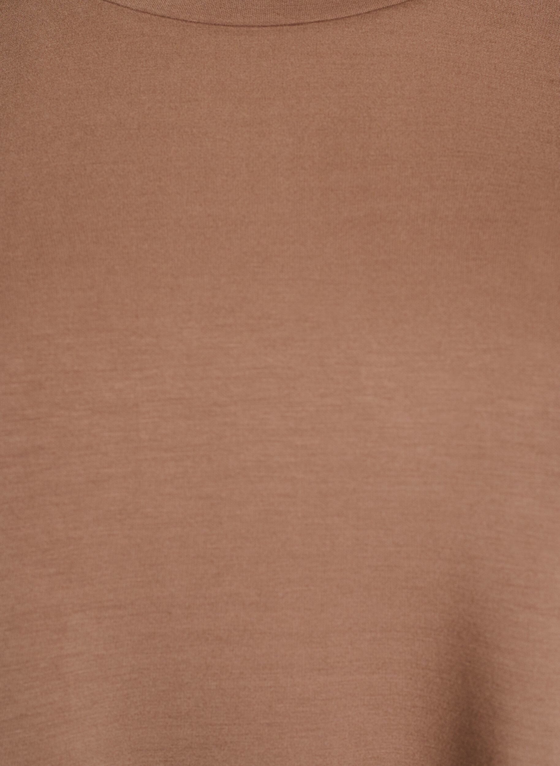 Zizzi Bluzka z dzianiny z okraglym dekoltem, Brązowy, Packshot image number 2