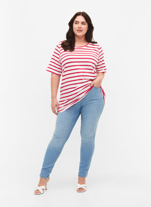 Bawelniana koszulka w paski, Bright Rose Stripes, Model image number 2
