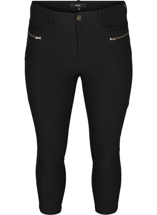 Dopasowane spodnie capri z mieszanki wiskozy, Black, Packshot image number 0