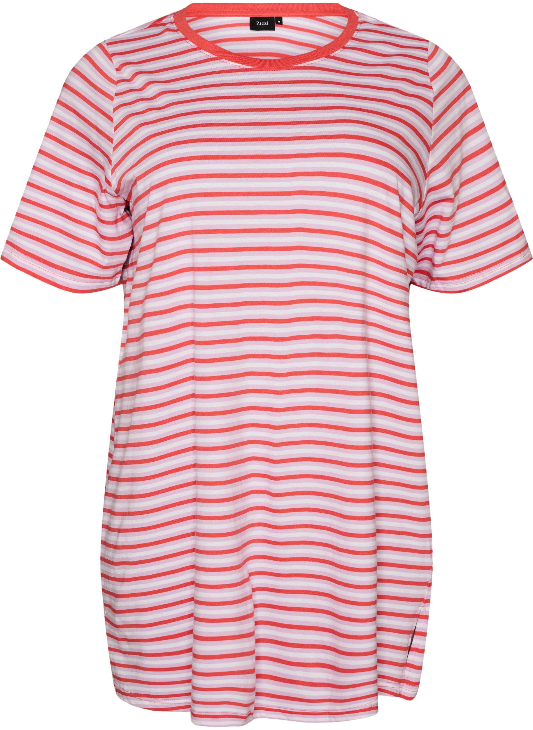 Dluga koszulka oversize w paski z bawelny organicznej