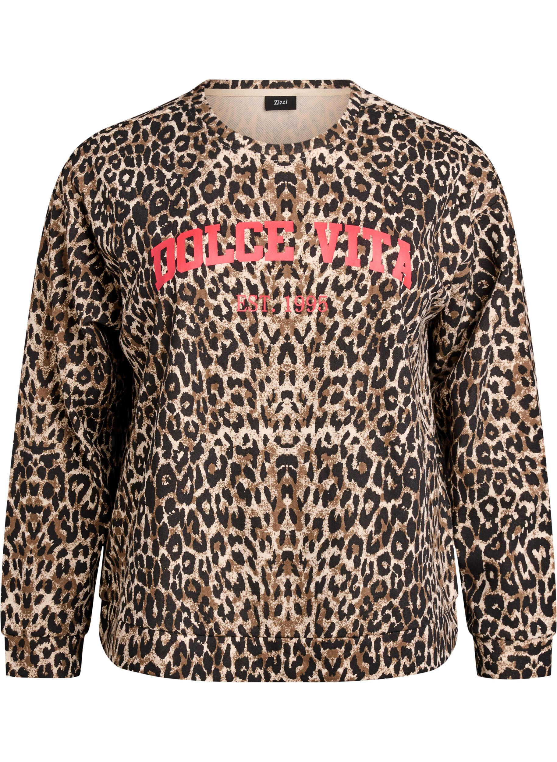 Bluza z nadrukiem w stylu leopard oraz z nadrukiem z haslem