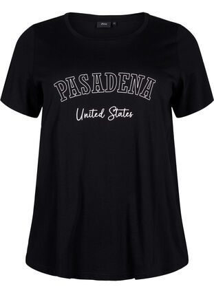 Bawelniana koszulka z napisem, Black W. Pasadena, Packshot image number 0