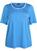 Koszulka z TENCEL&trade; Lyocell i paskami, Niebieskie, Packshot image number 0