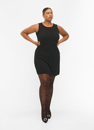 Sukienka bez rekawów z wycieciem, Black, Model image number 2
