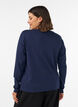 Basicowy T-shirt z dlugim rekawem i okraglym dekoltem, Niebieskie, Model image number 2