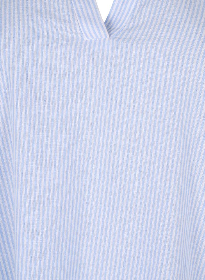 Sukienka w paski wykonana z bawelny i lnu, Serenity Wh. Stripe, Packshot image number 2