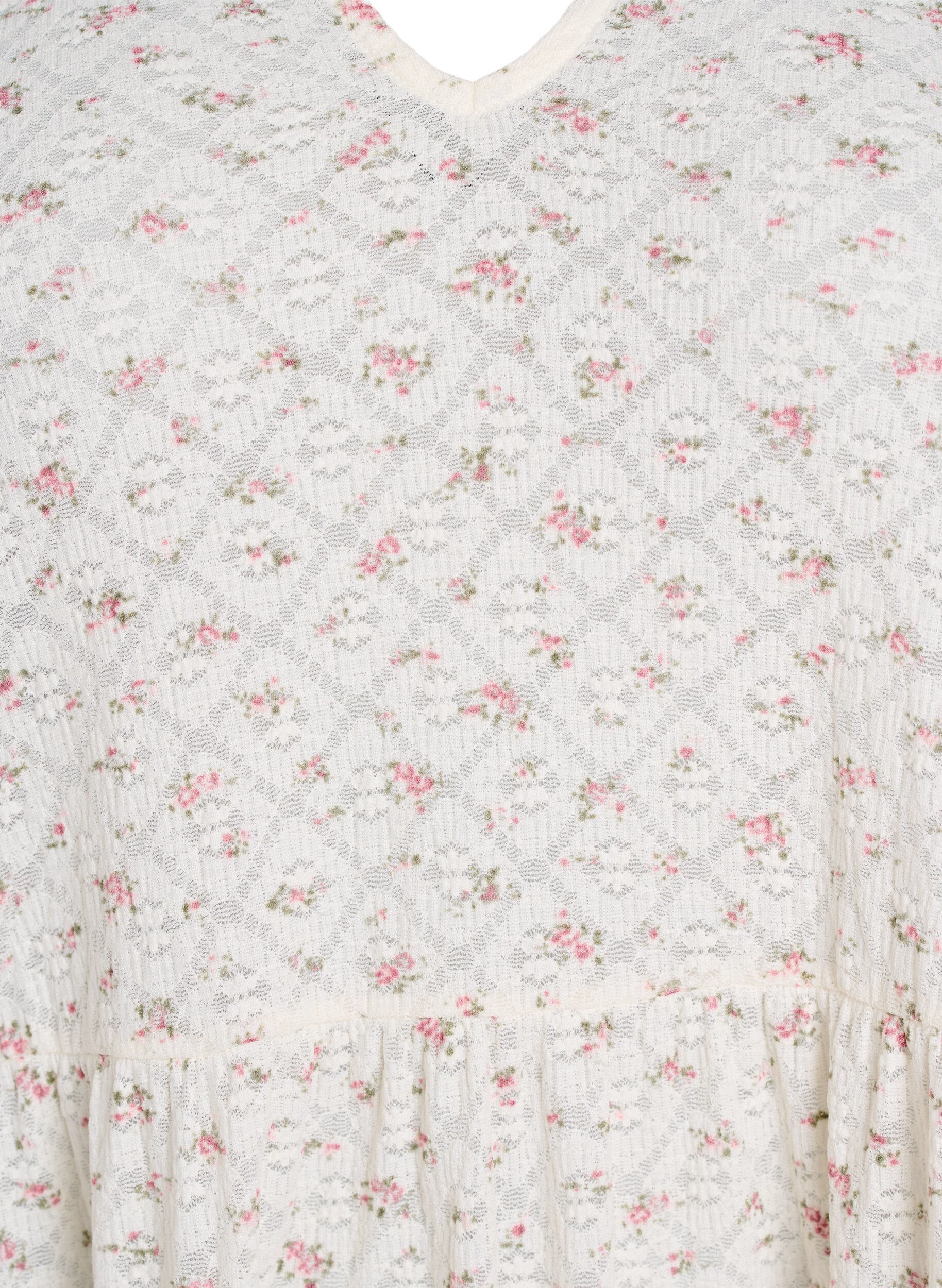 Zizzi Kr&oacute;tka sukienka o linii A z p&oacute;ldlugimi rekawami, Biały, Packshot image number 2