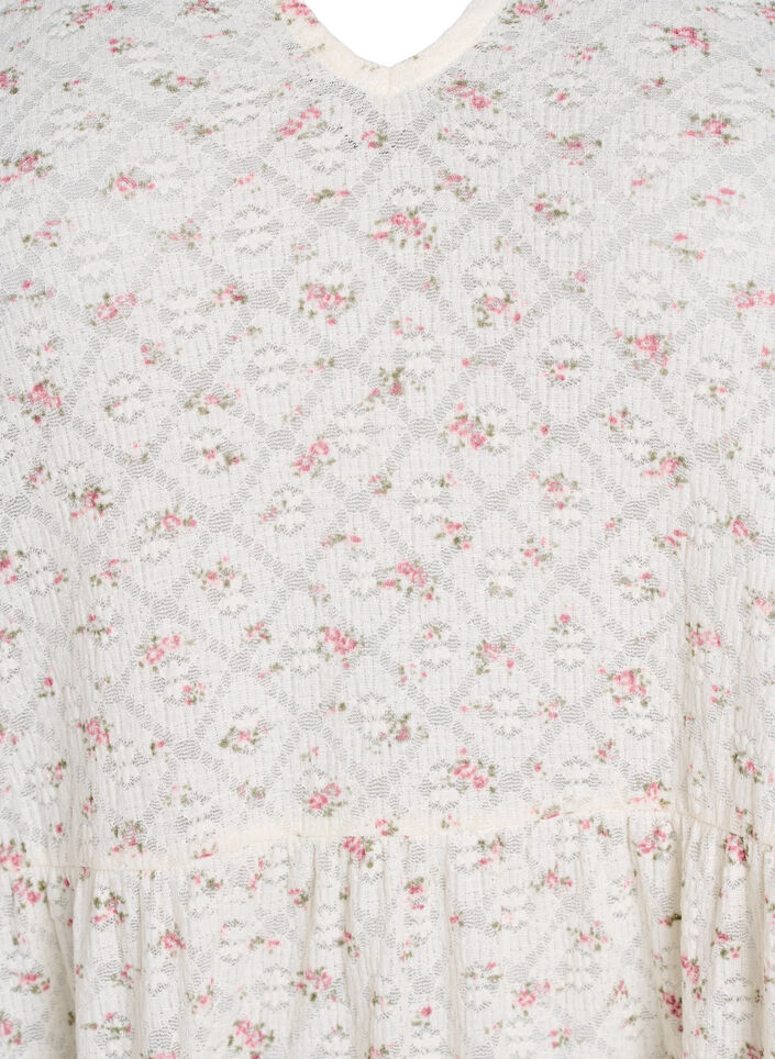 Krótka sukienka o linii A z póldlugimi rekawami, Biały, Packshot image number 2