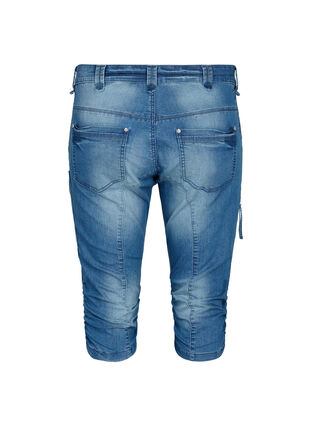 Waskie jeansy capri z kieszeniami, Light blue denim, Packshot image number 1