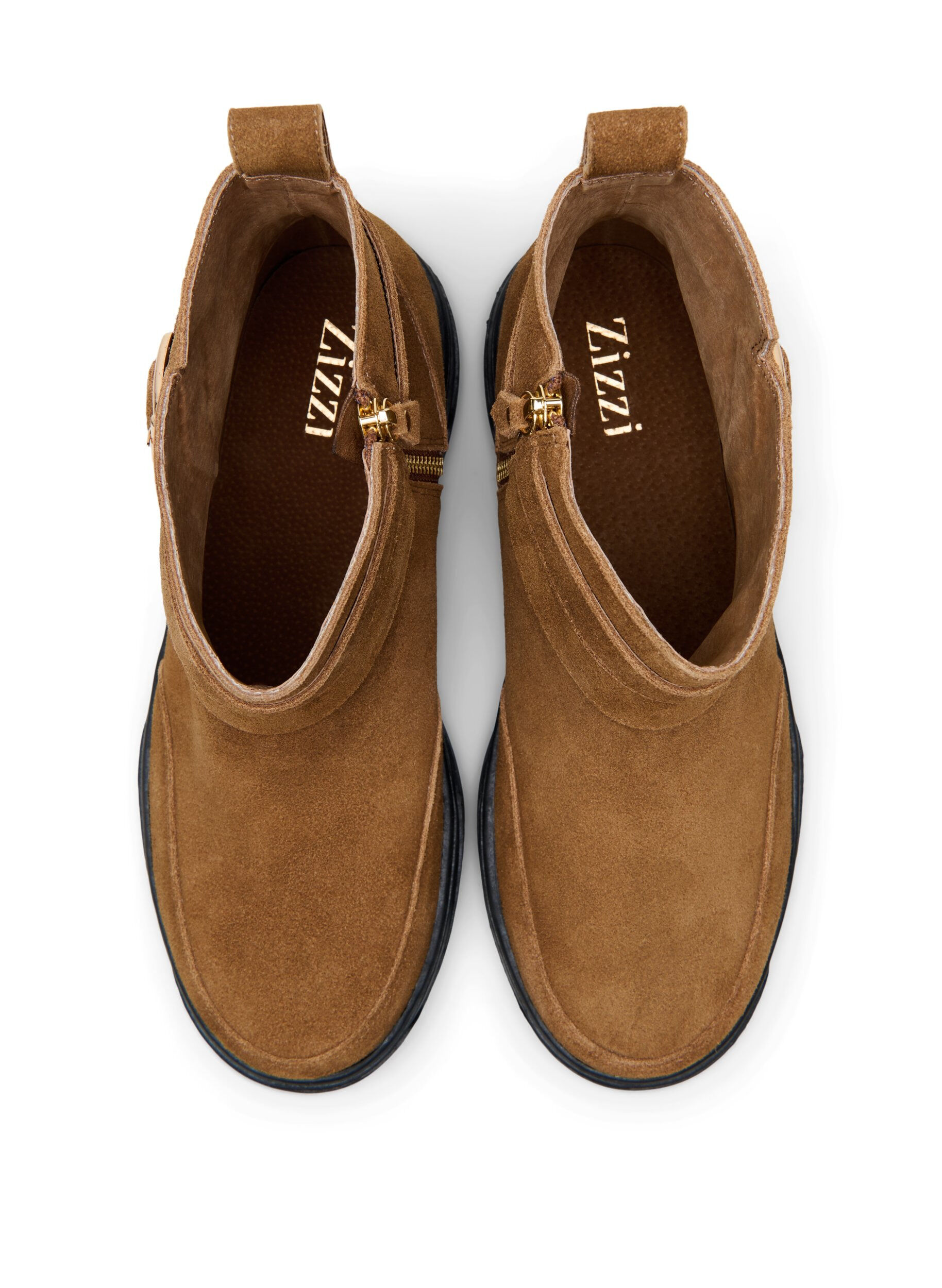 Zizzi Kr&oacute;tkie, szerokie buty z zamszu, Tobacco Brown, Packshot image number 2