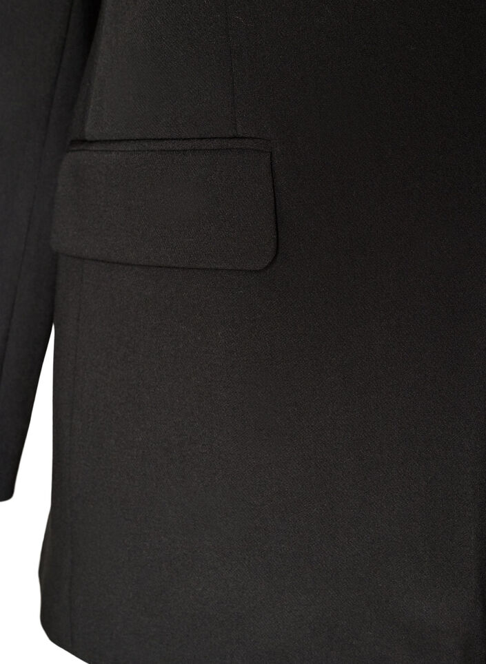 Marynarka z rozcieciem z tylu i wiazaniem, Czarne, Packshot image number 3