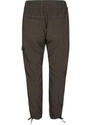 Luzne, bawelniane spodnie bojówki, Khaki Green, Packshot image number 1