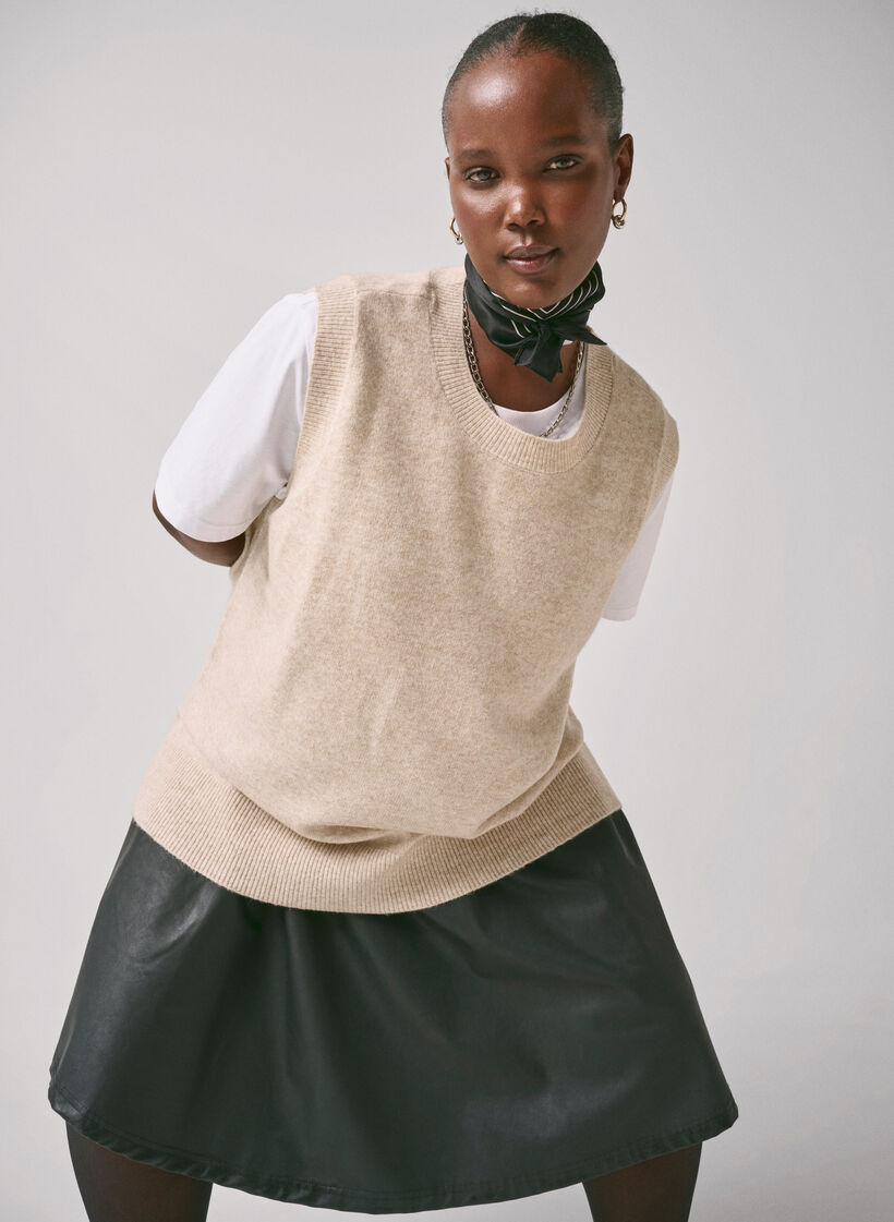 Dzianinowy bezrekawnik ze sciagaczem, Pumice Stone Mel., Image image number 0