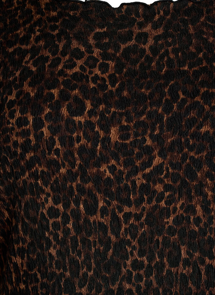 Sukienka midi z kr&oacute;tkim rekawem o fakturowanej strukturze, Brązowy, Packshot image number 2