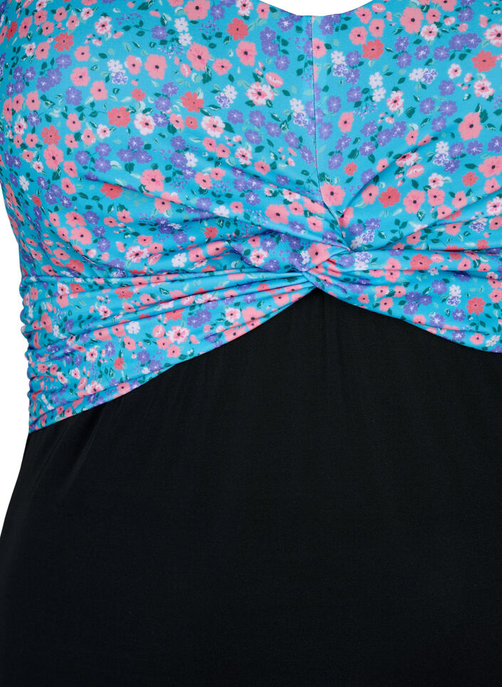 Strój kapielowy z fiszbinami i regulowanymi ramiaczkami, Black Ditsy Print, Packshot image number 2