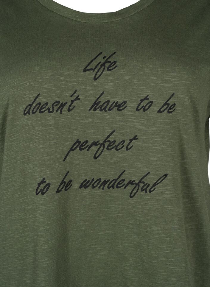 Koszulka z organicznej bawelny z nadrukiem, Thyme w. Black Print, Packshot image number 2