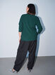 Strukturalna bluzka z falistymi brzegami, Zielony, Model image number 2