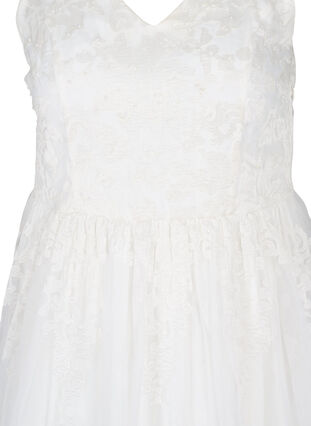 Suknia slubna bez rekawów z dekoltem w szpic, Star White, Packshot image number 2