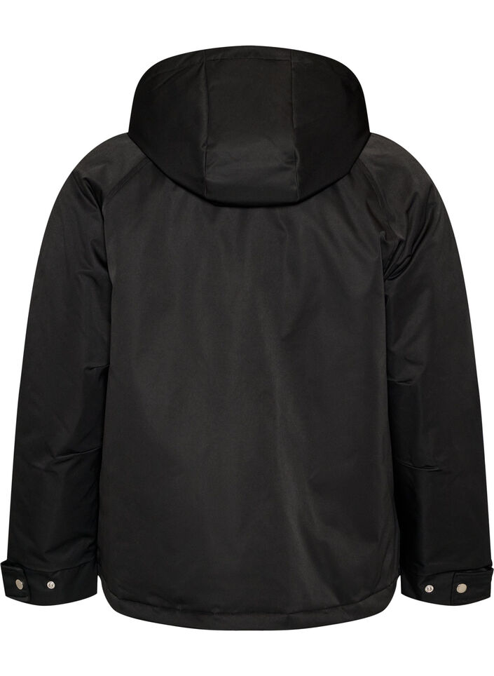 Parka z podszewka i odpinana kapturka, Czarne, Packshot image number 1